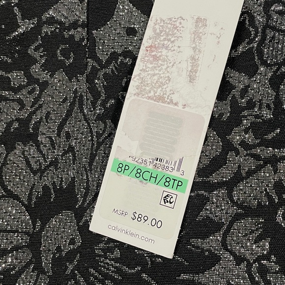 Calvin Klein Womens Metallic Print Knee-
Length Pencil Skirt silver size 8p - Picture 5 of 7